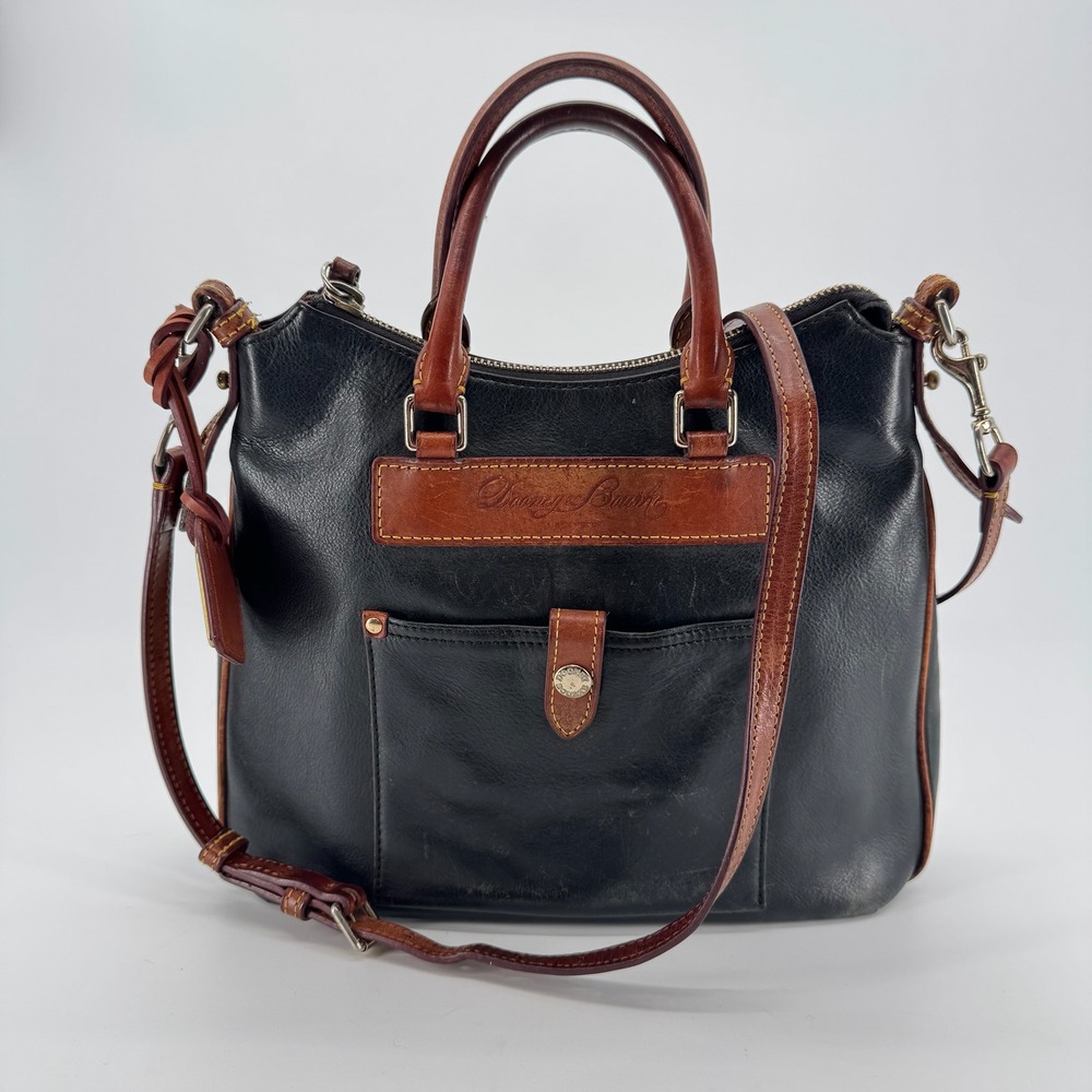 Dooney & Bourke Teardrop Hobo Womens Black Florentine Leather Crossbody Bag